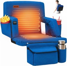 Heated Stadium Seat 6 Position Reclining Wide Bleacher Folding Chair