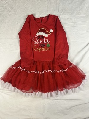    Girls Christmas Tutu Dress  Dear Santa I Can Explain  12M   