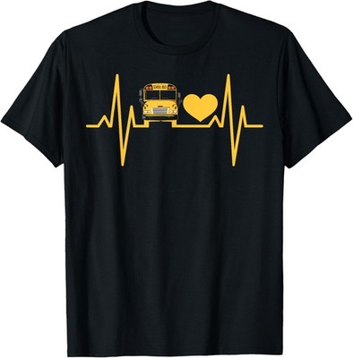School Bus Driver Heartbeat T-Shirt