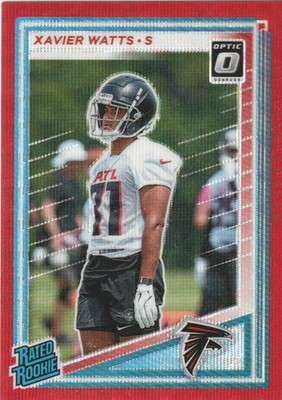 2025 Donruss #399 Xavier Watts Optic Rated Rookies Preview Red Power