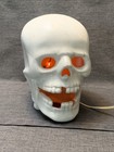 Vintage Ceramic Skull Skeleton Light Up Tabletop Halloween Hobbyist Gothic Decor
