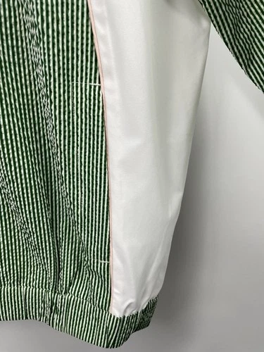 Malbon Valero Pullover Seersucker Quarter Zip Garden Green Large NWT image 9