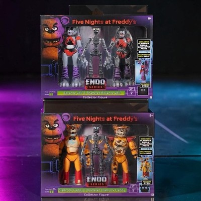 Five Nights at Freddys Endo Series Glamrock Freddy Roxanne Wolf Figure Set FNAF