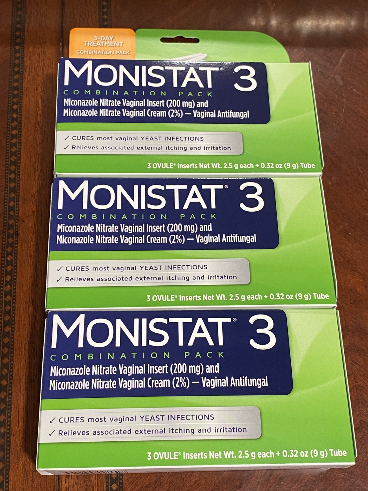 3 pk Monistat 3 Combination Pack 3 Day Treatment  3 Applicators 1 Cream Exp 2027