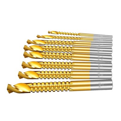 8PCS Hex Shank Titanium Drill Bits Set 3-10mm HSS Metal Drilling Accessories