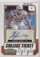2021 Contenders Draft Picks College Ticket Stub 50/52 Samuel Cosmi Auto 02le