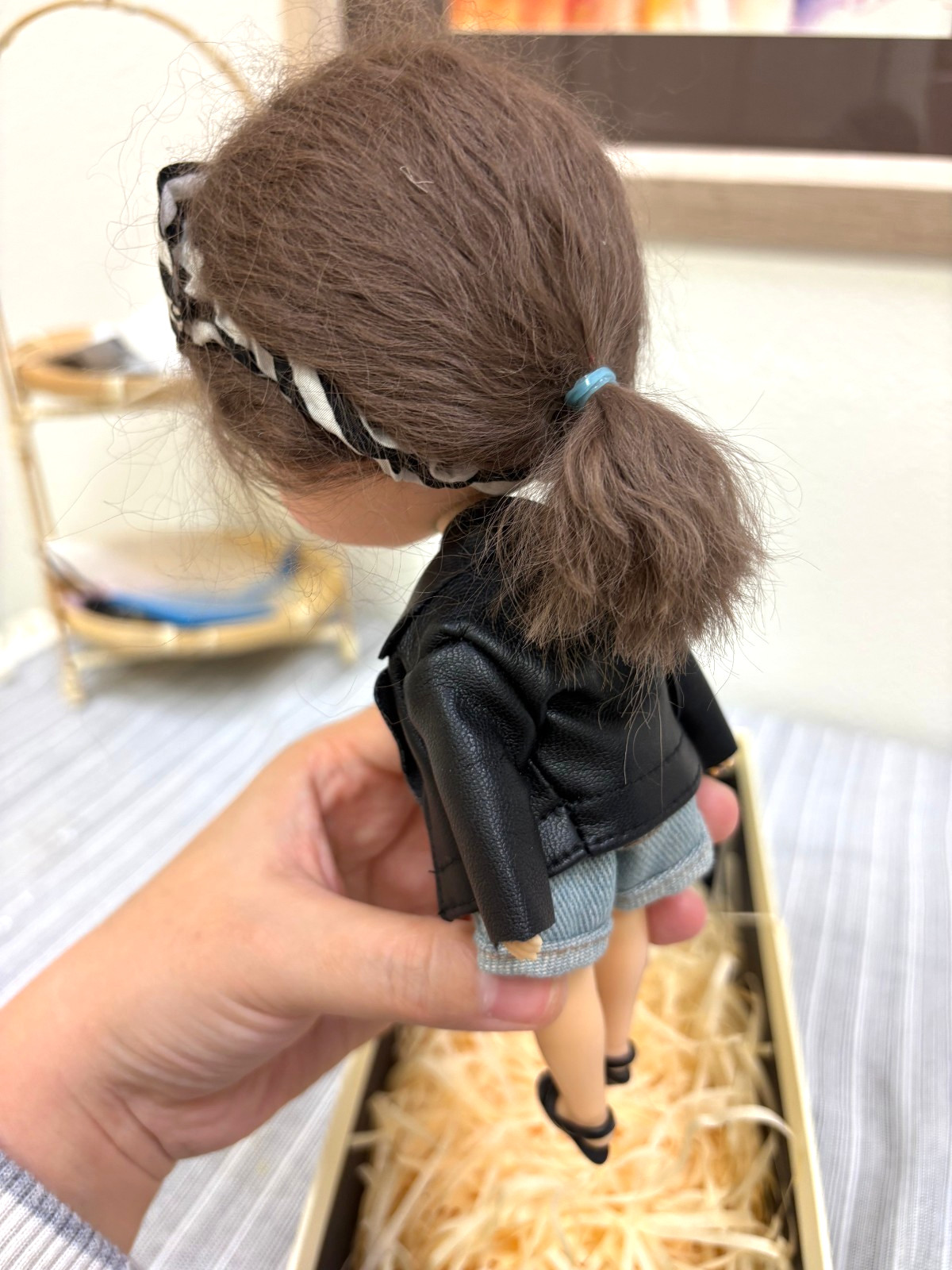 Hand drawn custom modified rubber doll