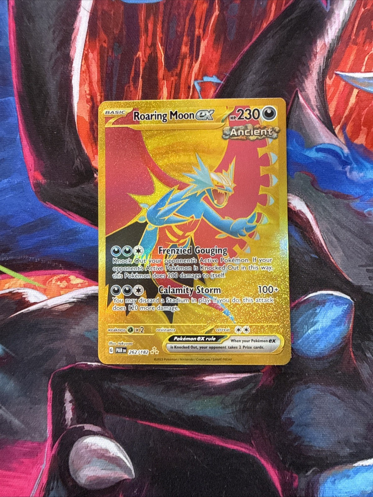 Pokemon TCG - Roaring Moon ex 262/182 SV04: Paradox Rift Holo Gold Rare NM