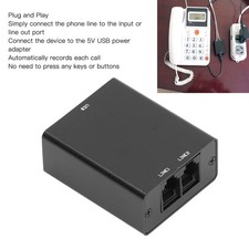 EU Plug Mini Telephone Recorder With 32GB Automatic Stable Operation Memory BL