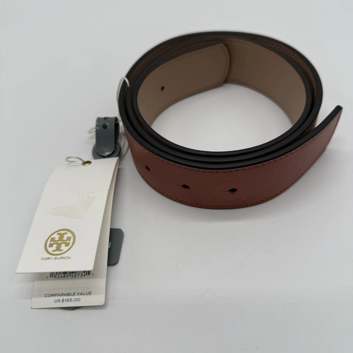 TORY BURCH NWT Reversible Tan/Brown Belt. Size M. Tory Burch Reversible Britten Logo Belt 1 1/2 inch – The Mix  main image 3