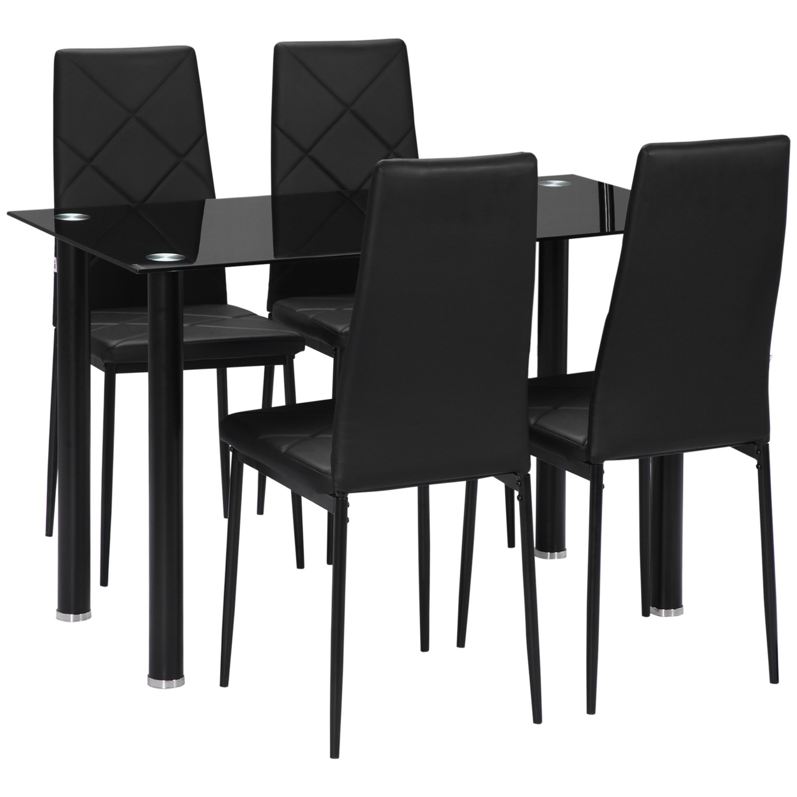 jiexi Modern Dining Table Set for 6-8, Extendable High Hardness Table for Space Saving, Metal Frame Farmhouse Rectangular Kitchen Dining Table Length 130cm Expanded 170cm (Table + 6 Beige Chairs) 11 HOMCOM Dining Table Set for 4, Kitchen Table and Chairs w/ Padded Seat Black