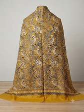 Kashmiri Pashmina Shawl Featuring Elephant design Silk embroidery size 80"X30'.
