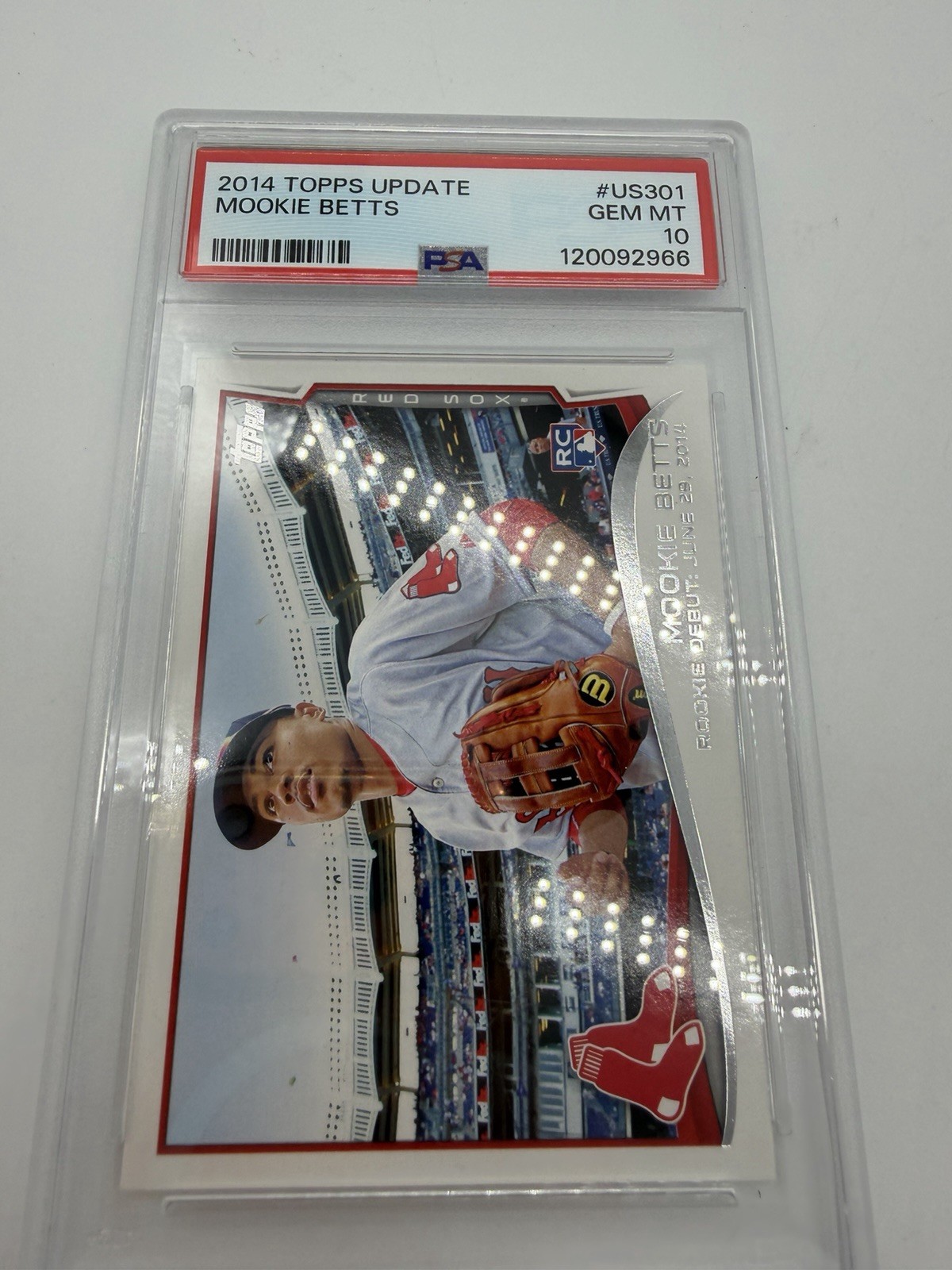 2014 TOPPS UPDATE #US301 MOOKIE BETTS RC RED SOX PSA 10 -B11