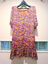 RED VALENTINO Botanical Print Midi Dress Size M 7/8 Sleeve