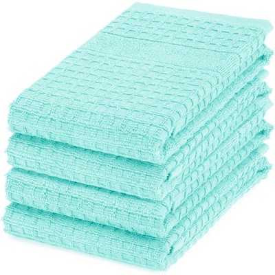 Best DecorRack 4 Pack Large Kitchen Towels 16'' x 27'', Set of 100 Cotton Waffle