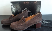 Schuhe Pumps Loafer Trumans Gr. 37,5 Wildleder dklbraun, Blockabsatz 5 cm neuw.