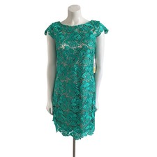 NWT Eliza J Green and Beige Lace Dress Size 4