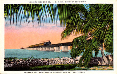 Knights Key Bridge F E C RY. Over-Sea Extension Florida FL Postcard
