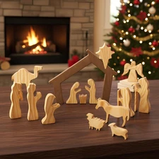 Wooden Nativity Set – Nativity Sets & Figures | Xmas Nativity Set – Christian...