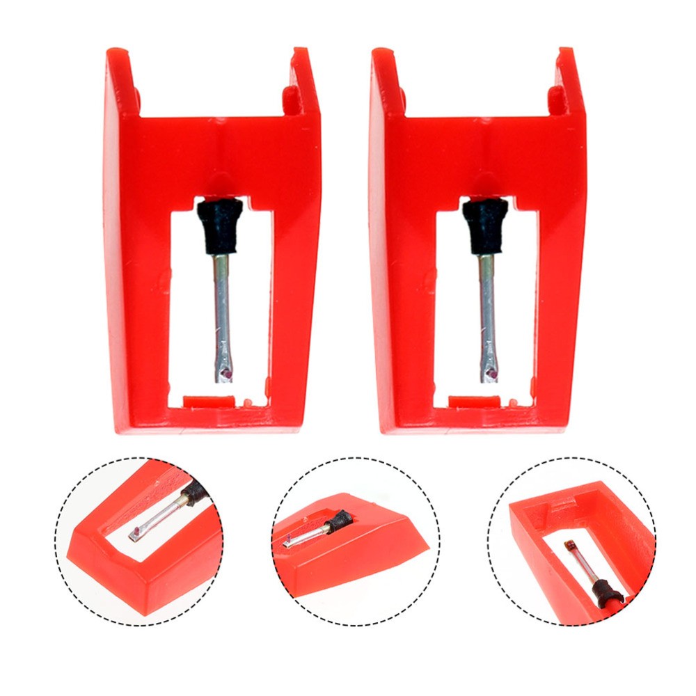 4Pcs Red Stylus Needles for Phonograph Turntable Record Player Replacement