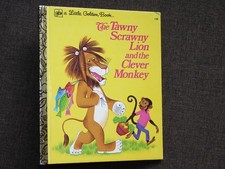 1974 The Tawny Scrawny Lion and the Clever Monkey un little Golden Book 128 antiguo