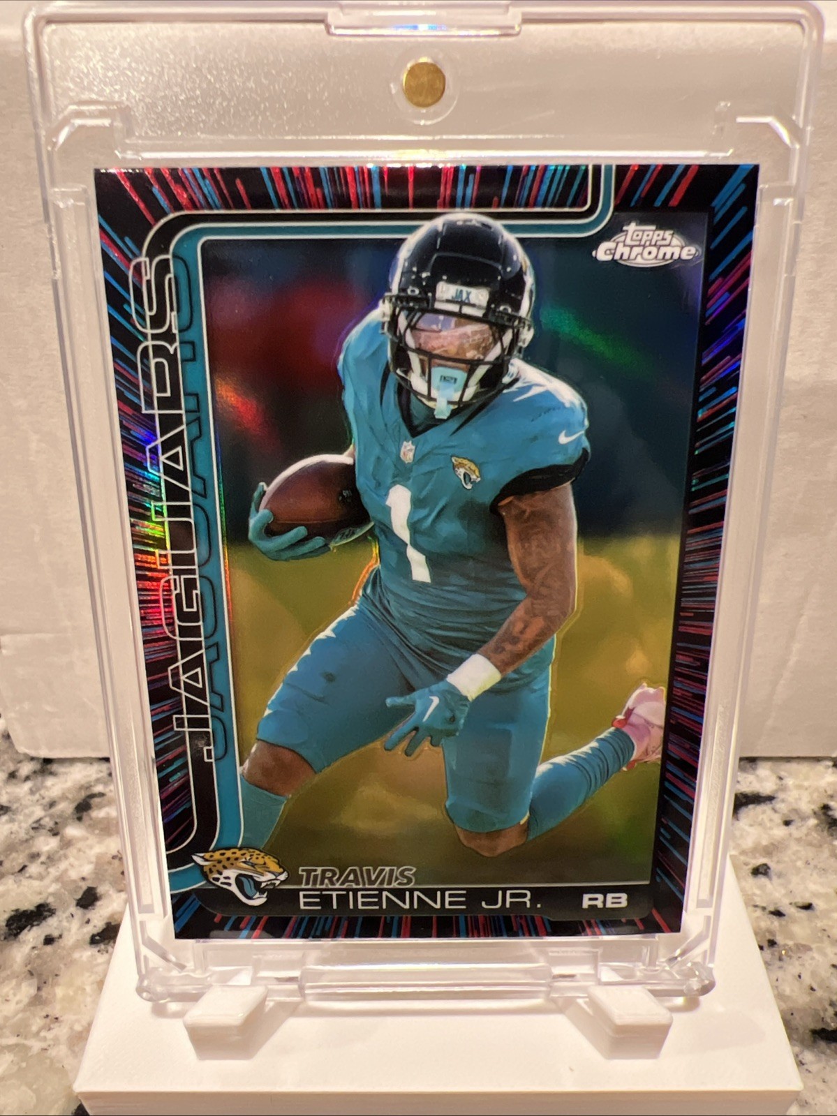 2025 Topps Chrome - Travis Etienne #139 Neon Pulse Refractor