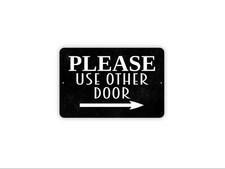 Please Use Other Door With Arrow Sign  Directional Entry Metal Sign or Canvas