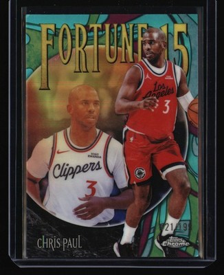 2025-26 Topps Chrome Update - Fortune 15 CHRIS PAUL Clippers Aqua Refractor /199
