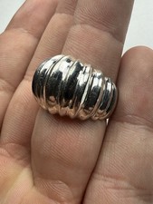 Vintage Sterling Silver 925 Modernist Ripple Wavy Band Ring Size 8 - 8.3g