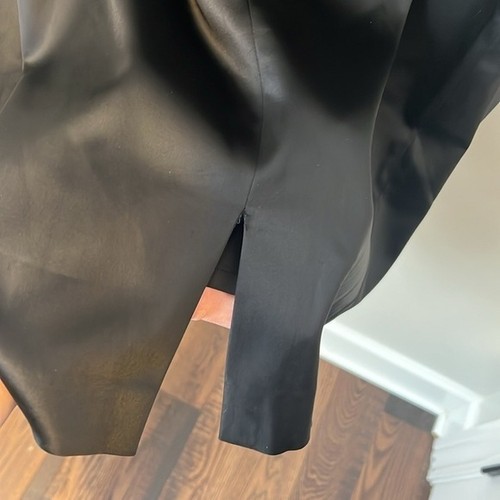 White House Black Market Strapless Satin Black Mini Dress Womens Formal 14 EUC - Picture 14 of 16