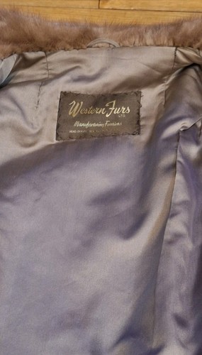 Western Furs, Women's Large Vintage Brown/Blonde Mink Fur Coat, Mid Length. - Picture 8 of 24