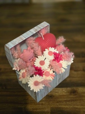 Exklusive Flowerbox mit Teddybär - Handgefertigt - Unikat - Luxus Geschenkidee