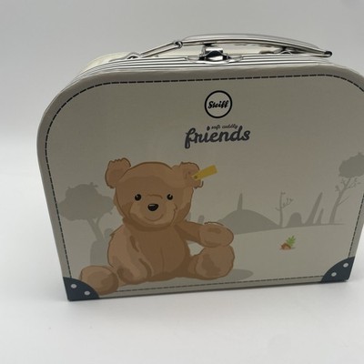 Steiff leerer Koffer  mit Bär  19 x 15 x 9 cm.