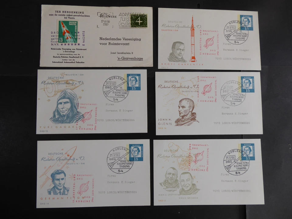 Raumfahrt/Raketenpost, Kollektion mit 115 Belegen u. div. Vignetten, ex "Sieger" - Bild 3 von 4