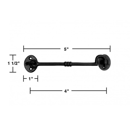 Black Wrought Iron Cabin Eye Hook Garage Door Hooks Pack of 10 Renovators Supply - Picture 2 of 16