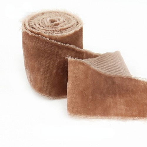 1M Velvet Ribbon Frayed Edged Velour Trim Flocking Strips Wedding DIY Craft - Picture 13 of 38