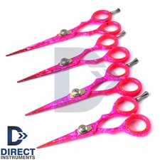 Pink Color Salon Hairdressing Shears 4.5/5/5.5/6'' Hair Cutting Styling Scissors