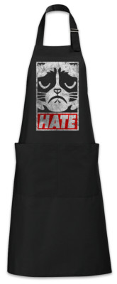 Grumpy Hate Kochschürze Grillschürze Cat Cats Love addicted Fun Geek Nerd Gamer