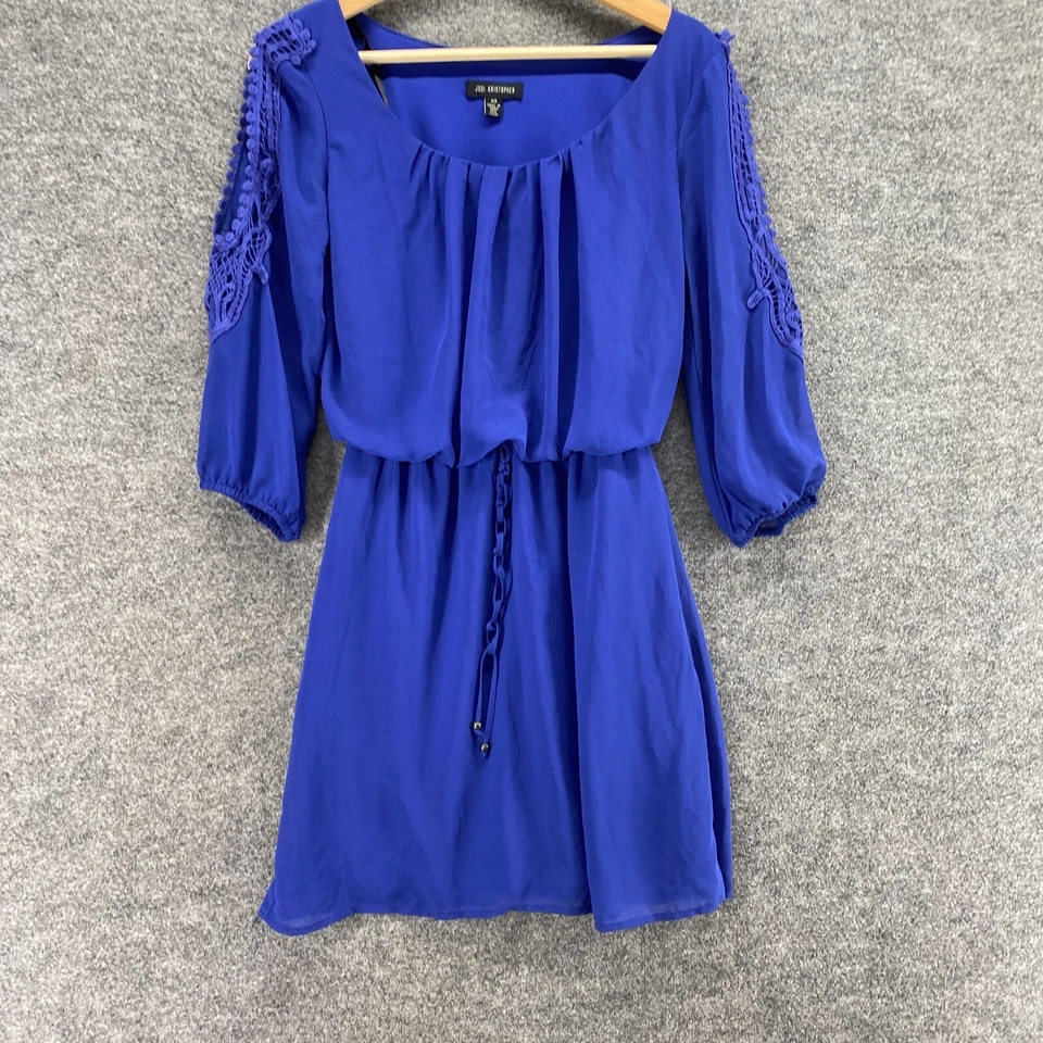 Vestido Jodi Kristopher Mujer XS Azul Vaina Corto Hombro Frío Manga 3/4 Forrado Foto 4 de 4