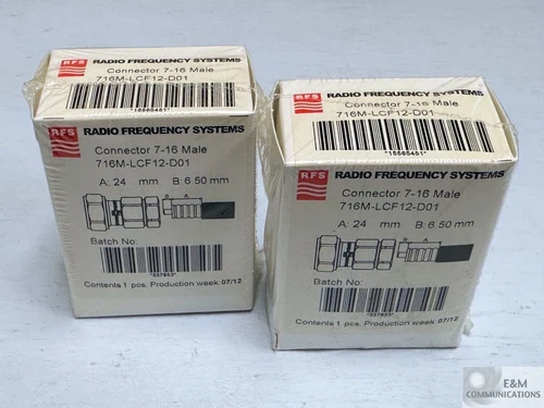 716M-LCF12-D01 RFS 7/16" DIN MALE CONNECTOR FOR CELLFLEX LCF 12-50 LOT OF 2 NEW!