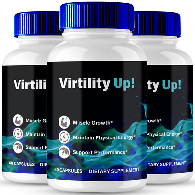 (3 Pack) Virtility Up Men Capsules, Natural Male Energy & Vitality Pills