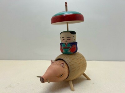 Kokeshi traditional Japanese crafts EDO TOP Michiaki Hiroi Ride a kite Fukusuke