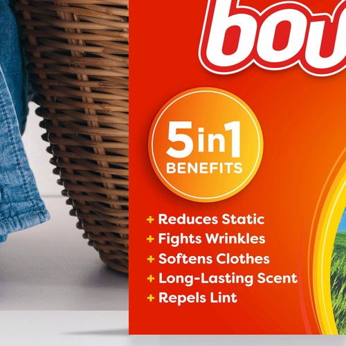 Bounce Dryer Sheets, Outdoor Fresh, 240 Count Laundry Fabric Softener Sheets - Picture 2 of 12