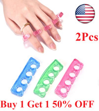 2pcs Soft Silicone Toe Separators Flexible Finger Spacer for Manicure Pedicure