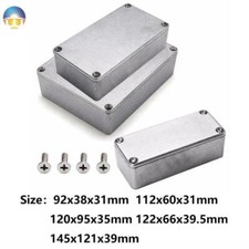 Aluminum Box Metal Electric Case Instrument Silver Enclosure Project Box-4 Screw