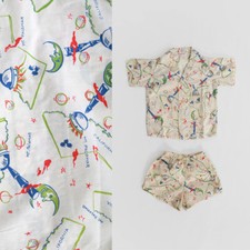 Vintage 50s Kids Space print Pj Pajamas set 2T