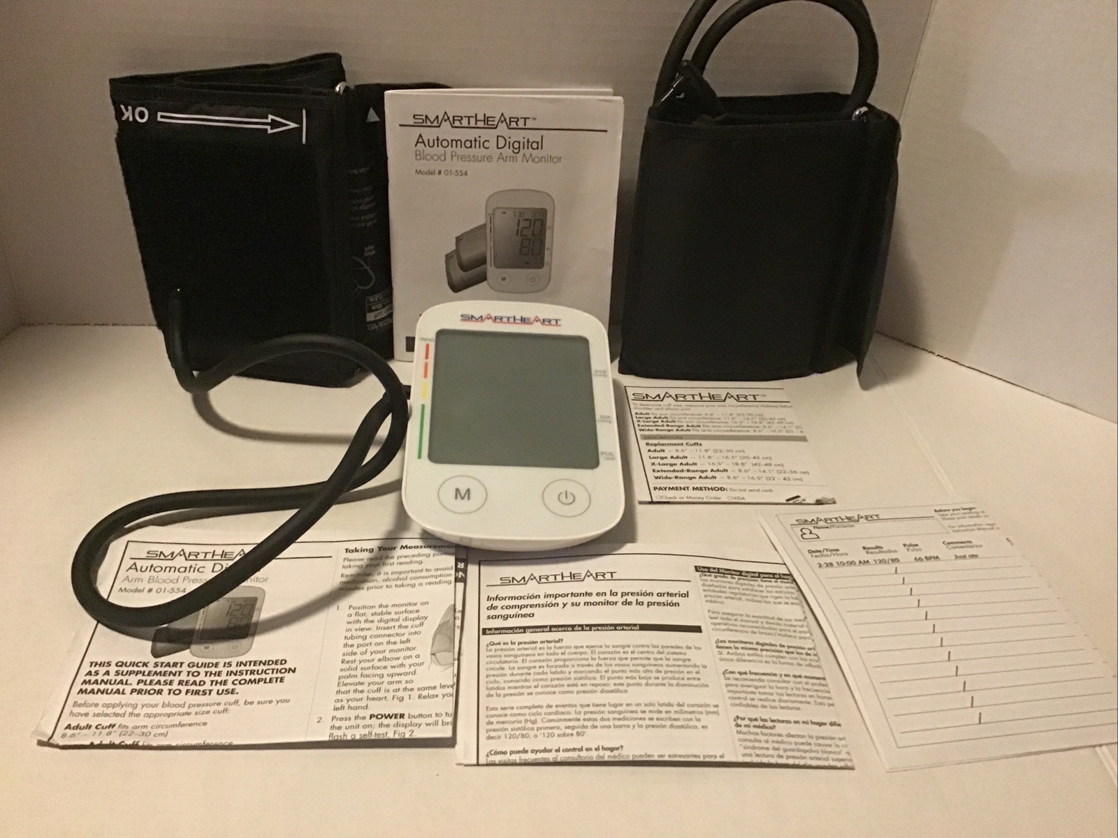 New SmartHeart Blood Pressure Monitor Automatic Two Cuff Sizes Included