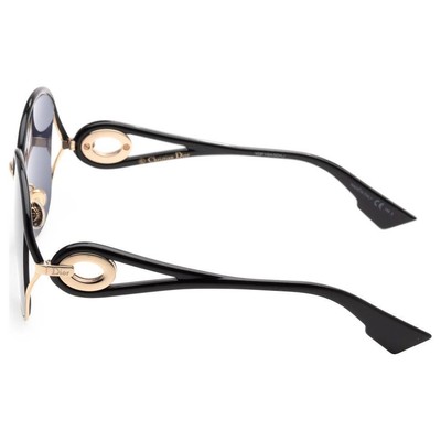 Dior Pale Gold & Black Blue Lens Sunglasses, “New Volutes”, Leather Case Dior Pale Gold & Black Blue Lens Sunglasses, “New Volutes  main image 3