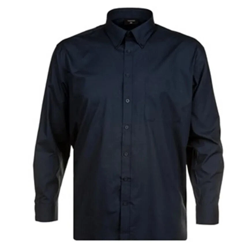 Chemise À Manches Longues Unie Bleu Marine 2XL 3XL 4XL 5XL 6XL 7XL 8XL - Photo 1/1