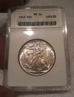 1943 50C Walking Liberty Half Dollar ANACS MS-64 Old Holder